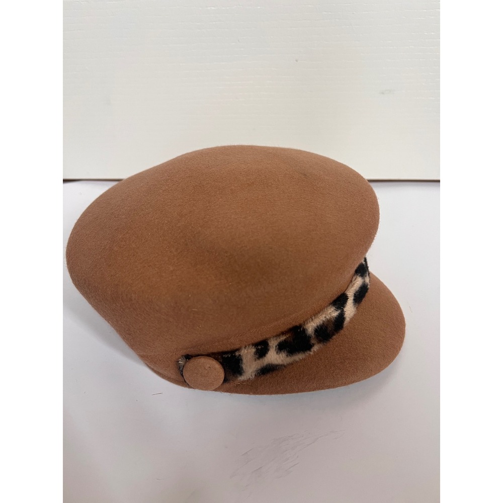Y2K Preston & York Premiere Wool Newsboy Hat Camel Brown Made in Italy